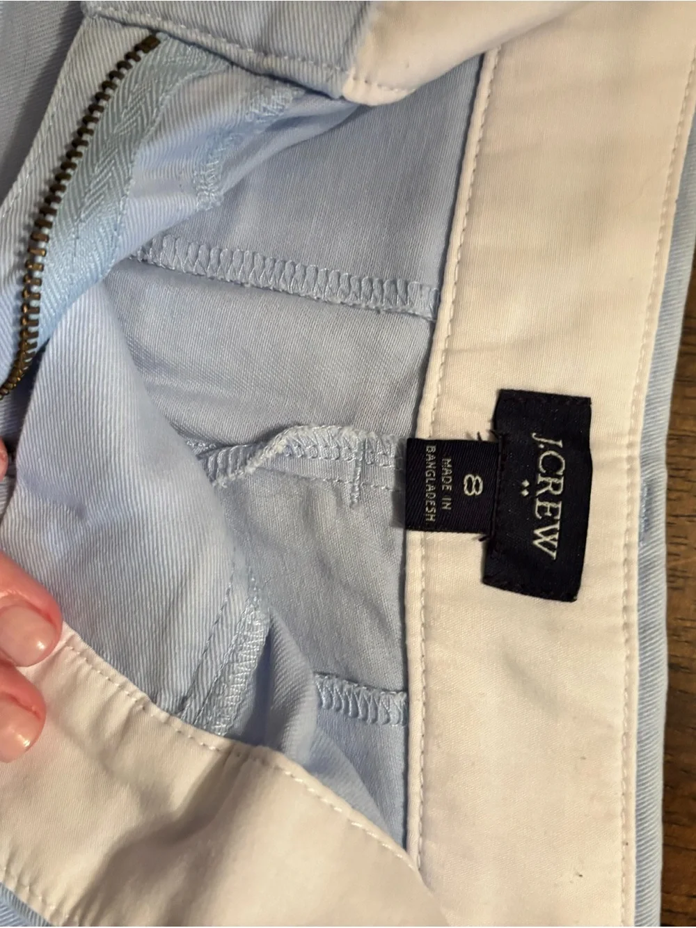 J. Crew Light Blue Women's Flat-Front Cotton Shorts
